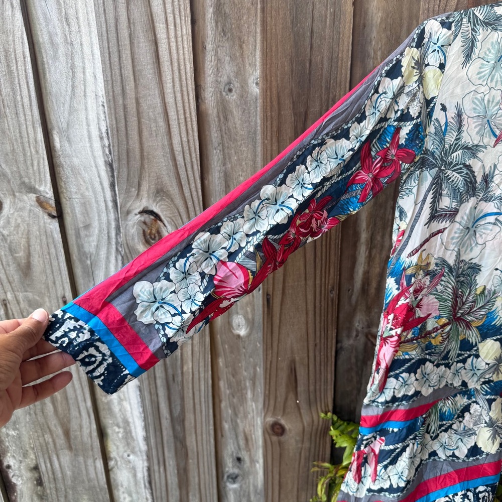 Johnny Was Multicolor Floral Tunic - Picture 4 of 12